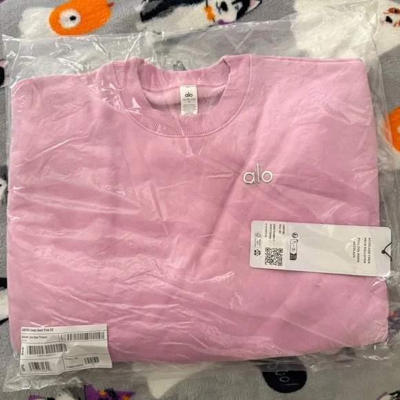 ALO Yoga 🩷 Accolade Crew Neck Pullover Candy Heart Pink XS NWT - Picture 6 of 6